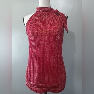Heart soul racer back red and gold high neck blouse size M